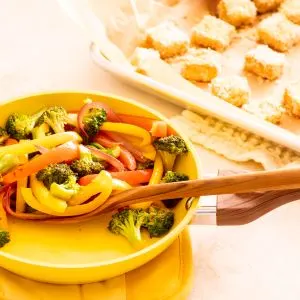 Low Carb Stir Fry Veggies with Air Fryer Coconut Tofu