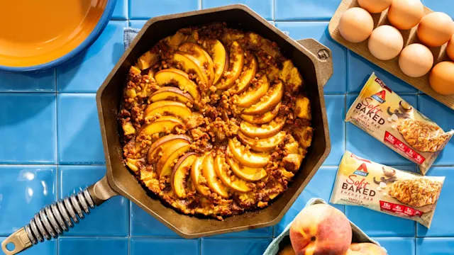 Low Carb Baked Peach Crumble French Toast